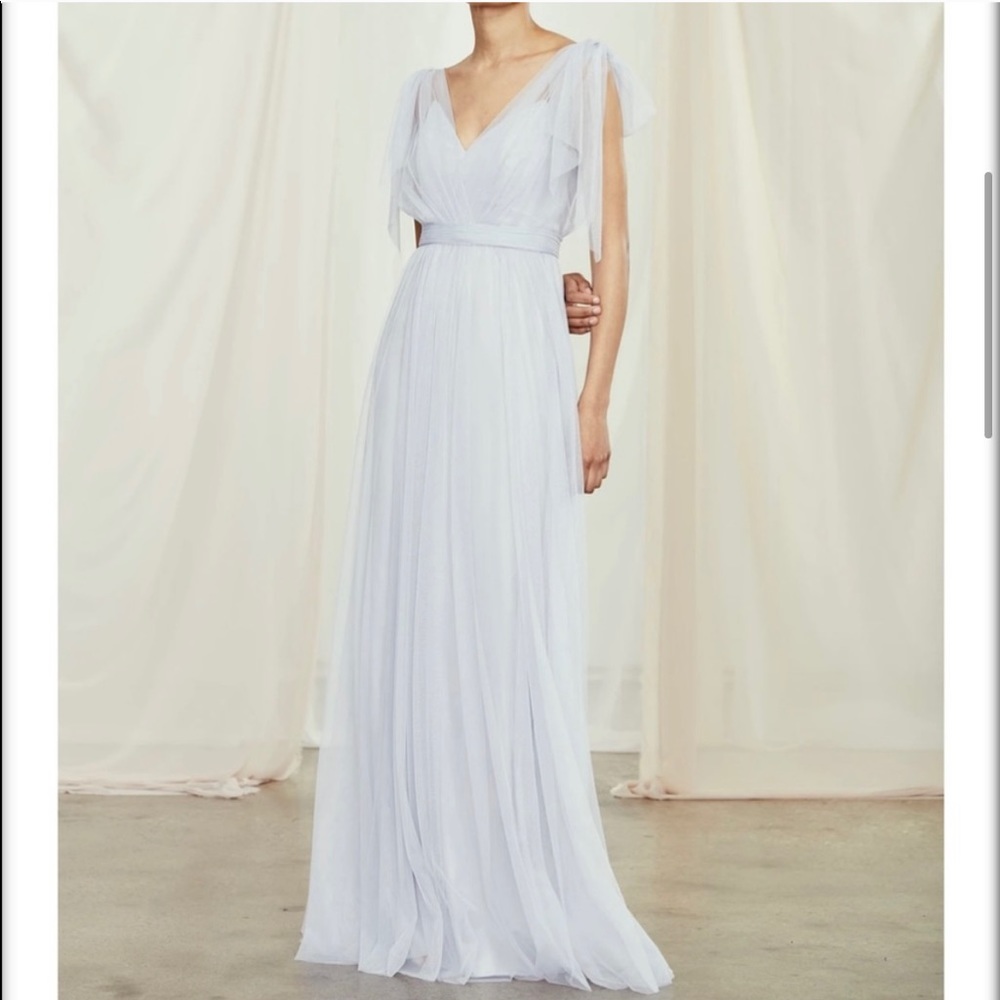 Amsale Haley Bridesmaid Dress in “Ice”